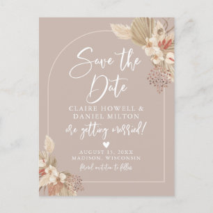 Boho Pampas Grasneutrale Save the Date Postkarte