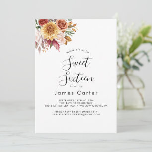 Boho Pampas Grass 16 . Geburtstag Geburtstag Einladung