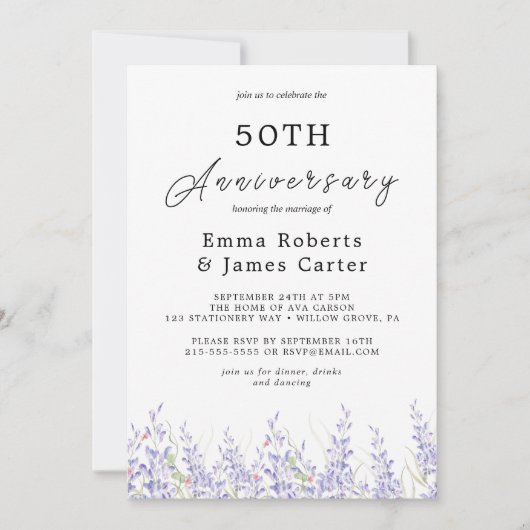 Boho Pampas Grass 50. Hochzeitstag Einladung (Vorderseite)
