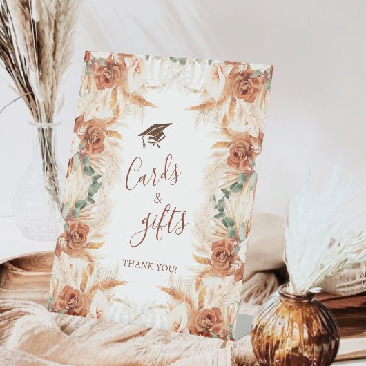 Boho Pampas Grass Abschluss Karten und Geschenke Sockelschild