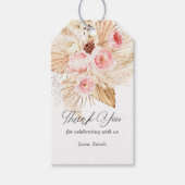 Boho Pampas Grass Aquarell Floral Baby Dusche Geschenkanhänger (Vorderseite)