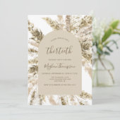 Boho Pampas Grass Arch 30. Geburtstag Party Einladung (Stehend Vorderseite)