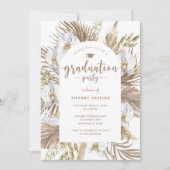 Boho Pampas Grass Arch Abschluss Einladung (Vorderseite)