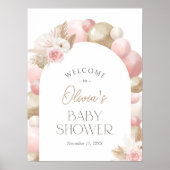 Boho Pampas Grass Arch Baby Dusche Begrüßungszeich Poster (Vorne)
