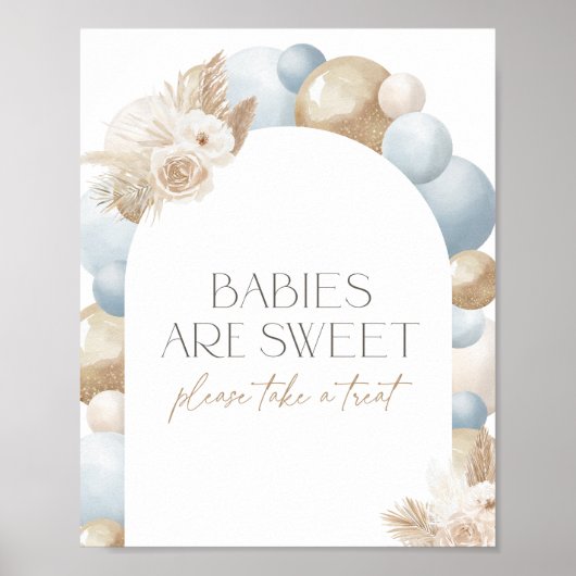 Boho Pampas Grass Arch Baby Dusche Leckerei Zeiche Poster (Vorne)