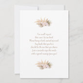 Boho Pampas Grass Arch Baby Shower Twin Girls Einladung (Rückseite)