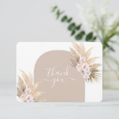 Boho Pampas Grass Arch Hochzeit danke Karte (Stehend Vorderseite)