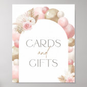 Boho Pampas Grass Arch Kinderduschkarten und Gesch Poster (Vorne)