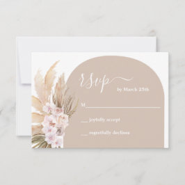 Boho Pampas Grass Arch RSVP Karte