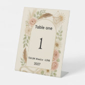 Boho Pampas Grass Arch Table Number Pedestal Sign Sockelschild (Vorderseite)
