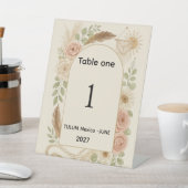 Boho Pampas Grass Arch Table Number Pedestal Sign  Sockelschild (In SItu)