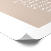 Boho Pampas Grass Arch Wedding Chart Poster (Ecke)