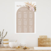 Boho Pampas Grass Arch Wedding Chart Poster (Küche)