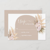 Boho Pampas Grass Arch Wedding RSVP Karte (Vorne/Hinten)