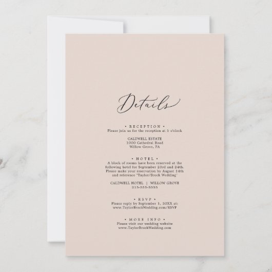 Boho Pampas Grass auf einer Hochzeit Einladung (Rückseite)