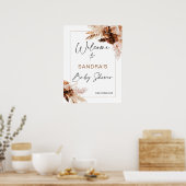 Boho Pampas Grass Baby Dusche Begrüßungszeichen Poster (Küche)