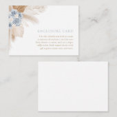 Boho Pampas Grass Baby Dusche Custom Enclosure Car Begleitkarte (Vorne/Hinten)