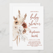 Boho Pampas Grass Baby Dusche Einladung (Vorne/Hinten)