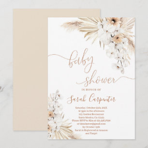 Boho Pampas Grass Baby Dusche Einladung