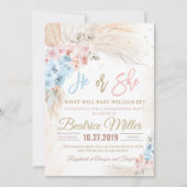 Boho Pampas Grass Baby Dusche Einladung oder sie (Vorderseite)
