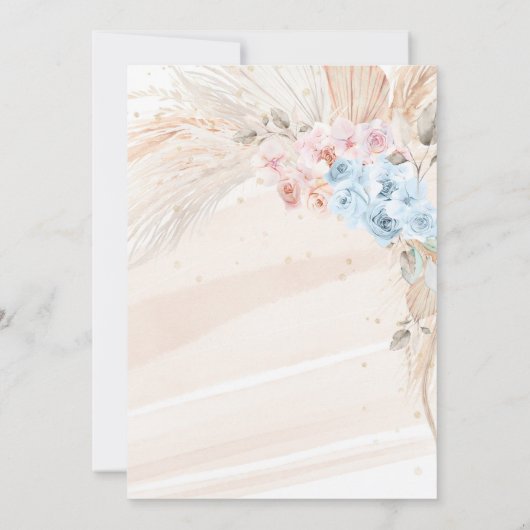 Boho Pampas Grass Baby Dusche Einladung oder sie (Rückseite)