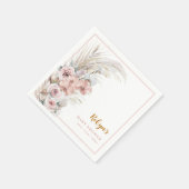 Boho Pampas Grass Baby Dusche Napkins Blush Serviette (Ecke)