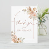 Boho Pampas Grass Baby Dusche Vielen Dank Dankeskarte (Stehend Vorderseite)