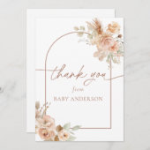 Boho Pampas Grass Baby Dusche Vielen Dank Dankeskarte (Vorne/Hinten)