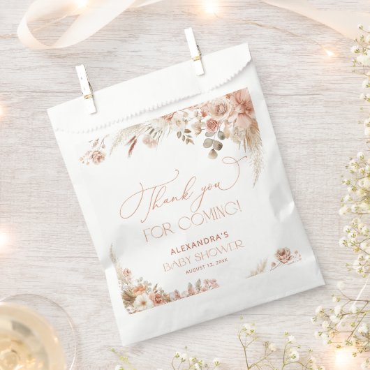 Boho Pampas Grass Baby Dusche Vielen Dank Geschenktütchen (Ausgeschnitten)
