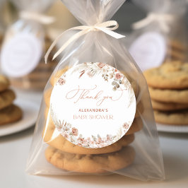 Boho Pampas Grass Baby Dusche Vielen Dank Runder Aufkleber