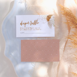 Boho Pampas Grass Baby Dusche Windel Raffel Begleitkarte