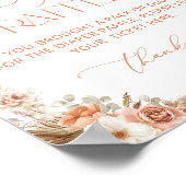 Boho Pampas Grass Baby Dusche Windel Raffel Poster (Ecke)