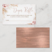 Boho Pampas Grass Baby Dusche Windel Raffelee Beil Visitenkarte (Vorne/Hinten)