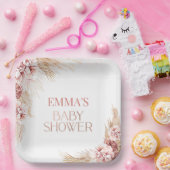 Boho Pampas Grass Baby Duschpapier Pappteller (Party)