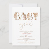 Boho Pampas Grass Baby Girl Babydusche Einladung (Vorderseite)