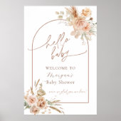 Boho Pampas Grass Baby Shower Arch Willkommen Poster (Vorne)