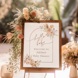 Boho Pampas Grass Baby Shower Arch Willkommen Poster