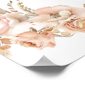 Boho Pampas Grass Baby Shower Arch Willkommen Poster (Ecke)