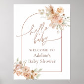 Boho Pampas Grass Baby Shower Arch Willkommen Poster (Vorne)