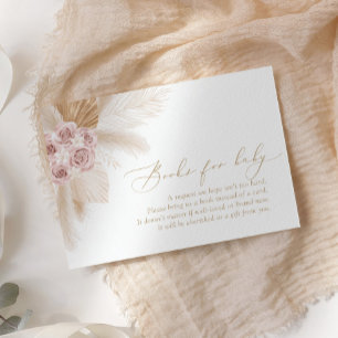Boho Pampas Grass Baby Shower Books for Baby Begleitkarte