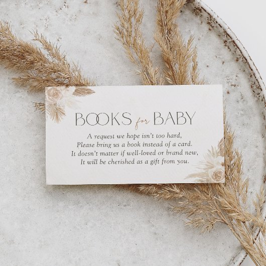 Boho Pampas Grass Baby Shower Books for Baby Begleitkarte