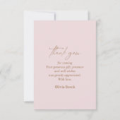 Boho Pampas Grass Baby Shower Dankeskarte (Rückseite)