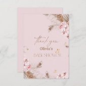  Boho Pampas Grass Baby Shower Dankeskarte (Vorne/Hinten)