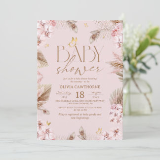  Boho Pampas Grass Baby Shower Einladung