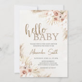 Boho Pampas Grass Baby Shower Einladung (Vorderseite)