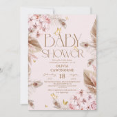  Boho Pampas Grass  Baby Shower  Einladung (Vorderseite)