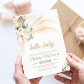 Boho Pampas Grass Baby Shower Einladung
