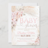 Boho Pampas Grass Baby Shower Einladung Girl Boho (Vorderseite)