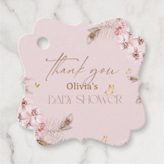 Boho Pampas Grass Baby Shower Geschenkanhänger