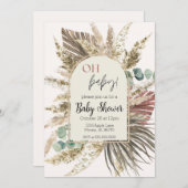Boho Pampas Grass Baby Shower Invitation | Neutral Einladung (Vorne/Hinten)